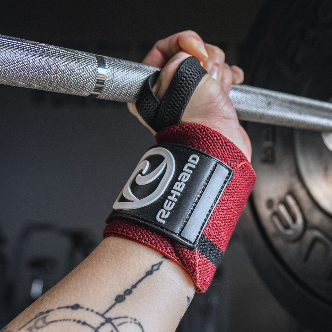 Rehband Wristwrap Bordeaux barbell overhea