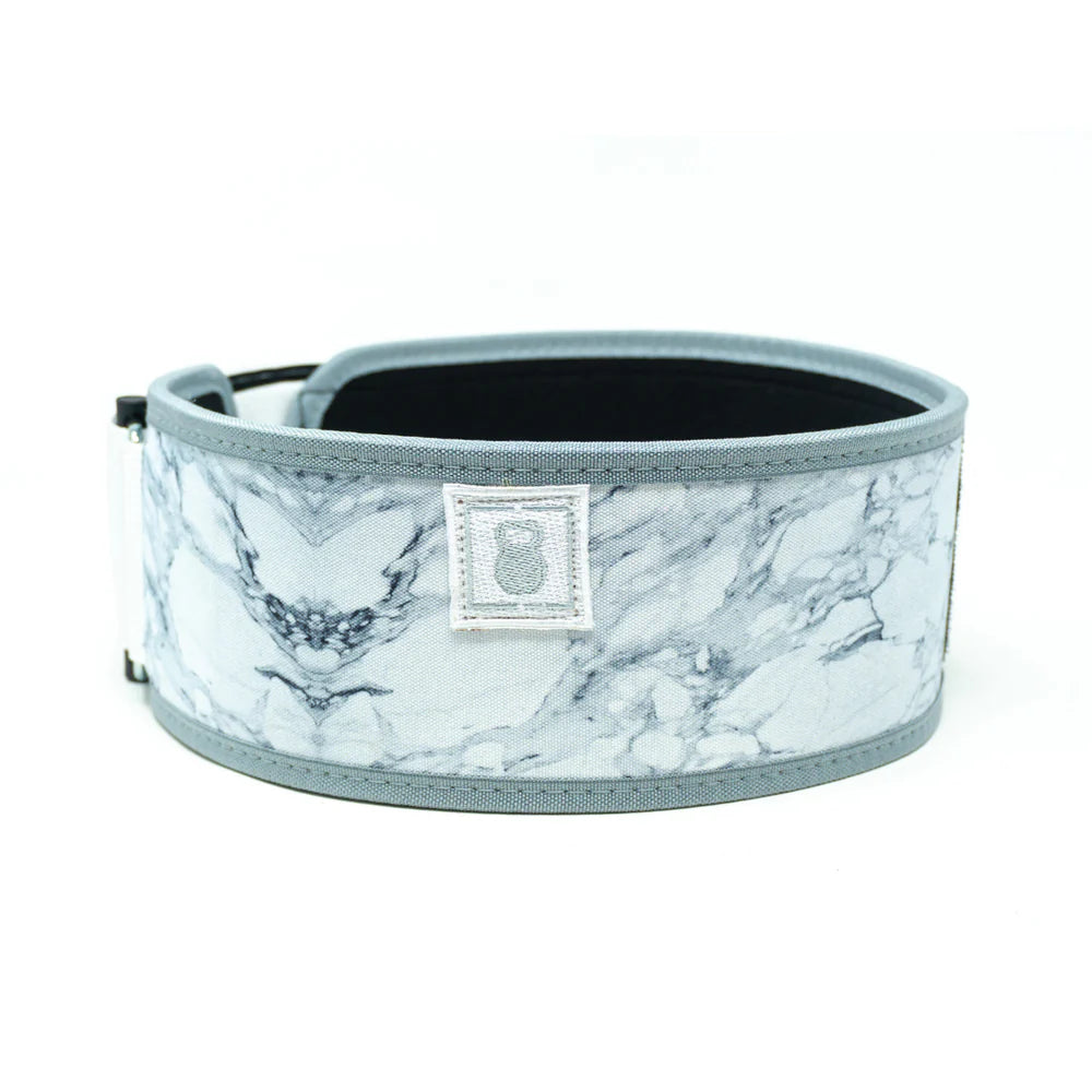 4" Weightlifting Belt | White Marble