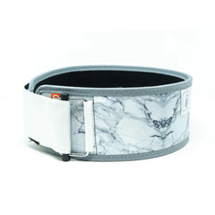 4" Weightlifting Belt | White Marble