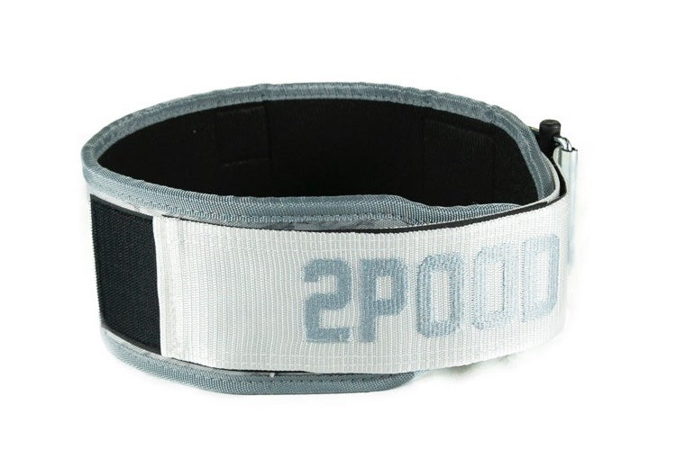 2POOD white marble belt met tekst op band